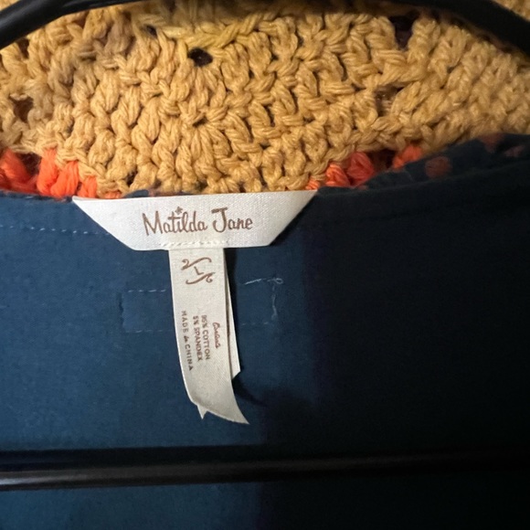 NWOT Matilda Jane Teal Reunion wrap around wrap dress long sleeve hi-low - Picture 3 of 5